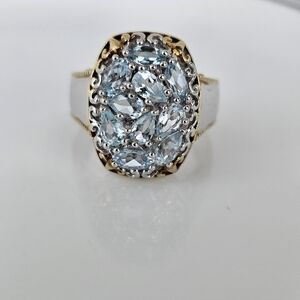 Rare Genuine Gems En Vogue Aquamarine Ring Sz 7.5
